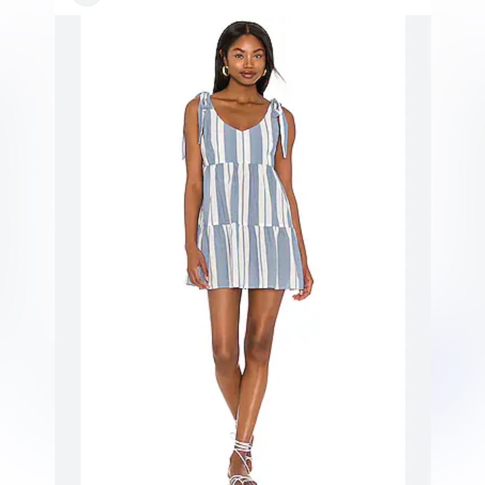 Show Me Your Mumu Emme Tie Dress Size XS Blue Stripe